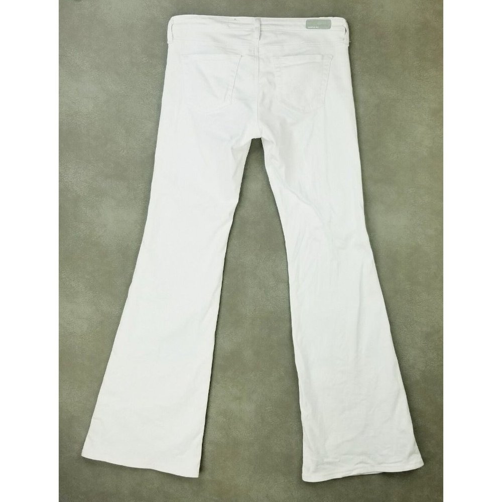 AG Adriano Goldschmied Size 29X33 Women's The Belle Flare White Denim Logo Jeans